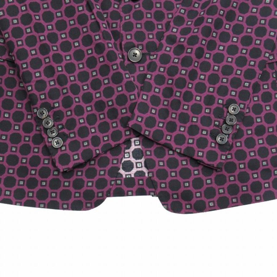 美品 DRIES VAN NOTEN ドリスヴァンノッテン オクタゴンドット 総柄 テーラード ジャケット ブレザー コットン 背抜き 46 紫 パープル メンズ 古着 中古 | DRIES VAN NOTEN | 04