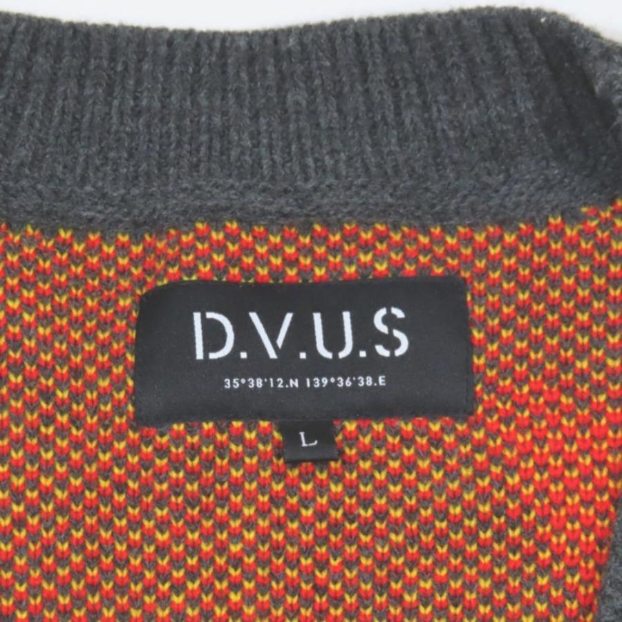 美品 D.V.U.S デビルユース 長袖 ニット カーディガン ロゴ 刺繍 花柄 リブ フラワー トップス L グレー 青 赤 メンズ 古着 中古 |  | 06
