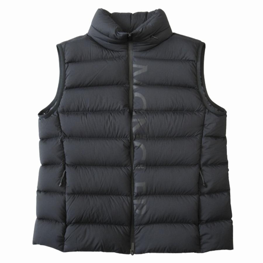 美品 MONCLER モンクレール 22AW CENIS GILET チェニス ジレ ダウン ベスト ジャケット ブルゾン ロゴ サイズ2 黒 ブラック レディース 古着 中古 | MONCLER