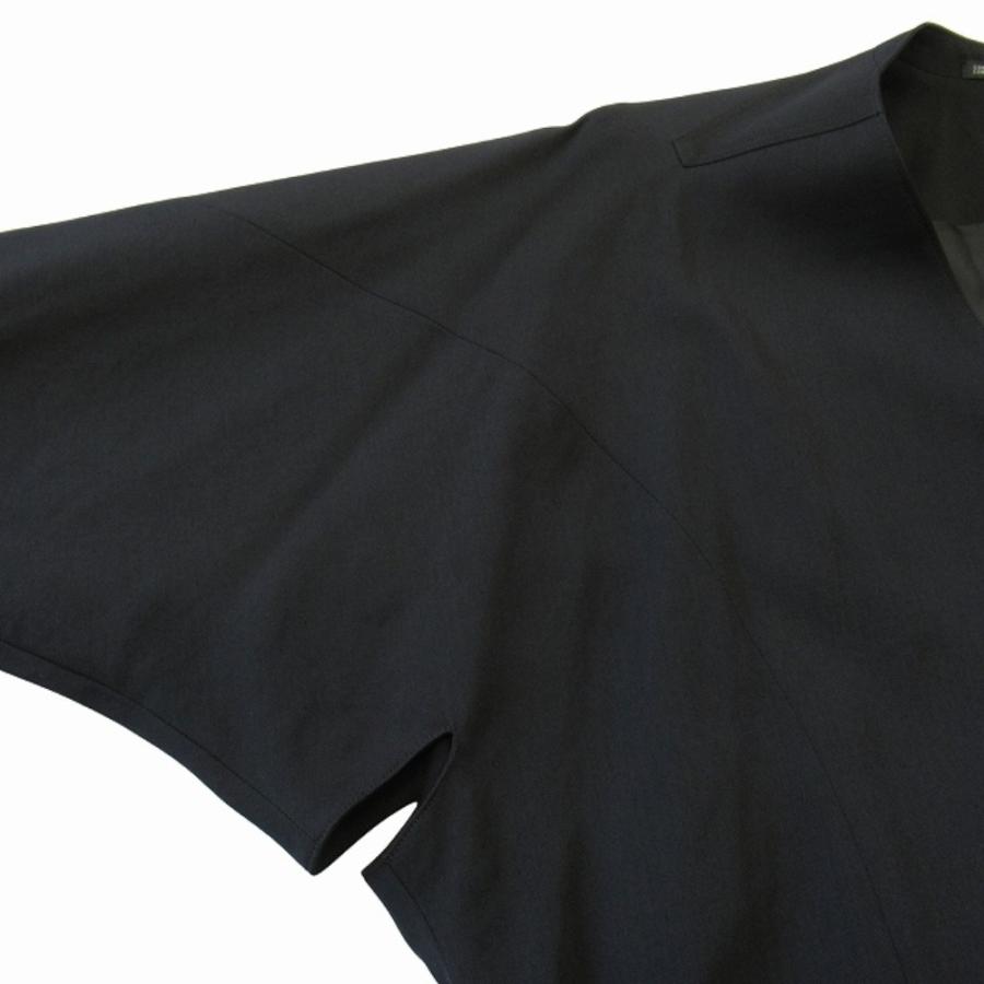 新品同様 Yohji Yamamoto POUR HOMME ヨウジヤマモトプールオム 18AW 多釦 ノーカラー ロング コート ジャケット ブルゾン 3 黒 ブラック メンズ 古着 中古 | Yohji Yamamoto | 04