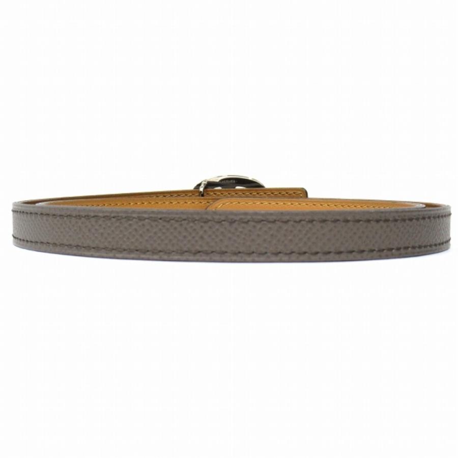 新品同様 HERMES エルメス シェーヌダンクル 13mm リバーシブル ベルト ヴォー・エプソン ヴォー・スイフト □Q刻印 75cm オークル/エタン レディース 古着 中古_2