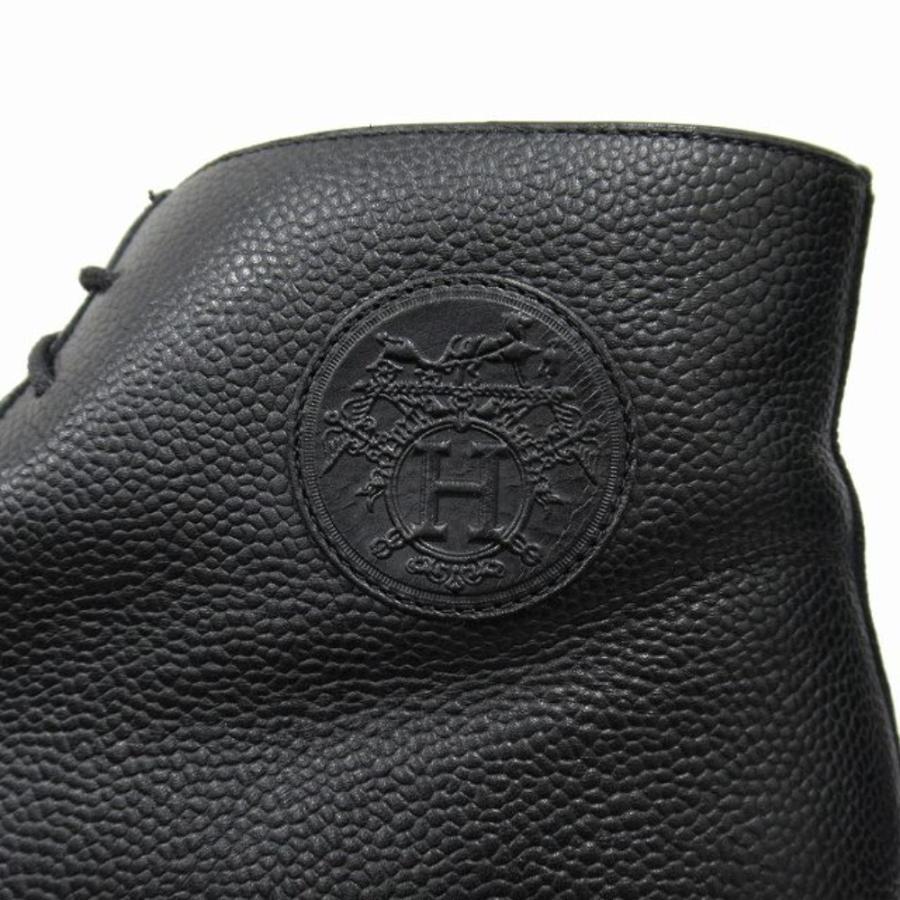 美品 HERMES エルメス Hafie ハーフィ エクスリブリス ショート ブーツ シューズ 革靴 レザー サイズ43 28cm 黒 ブラック  メンズ 古着 中古 | HERMES | 04