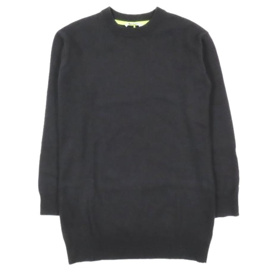 T by Alexanderwang ティーバイアレキサンダーワン カシミヤブレンド 長袖ニット セーター 蛍光ライン プルオーバー XS 黒 メンズ レディース 古着 中古 | alexanderwang