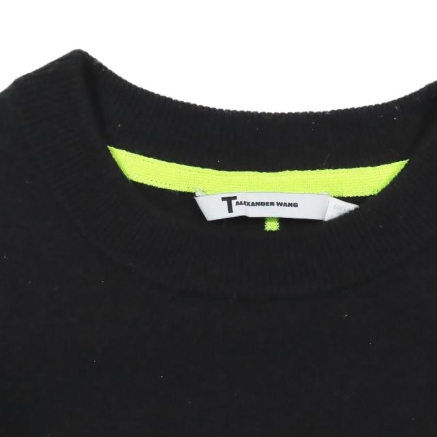 T by Alexanderwang ティーバイアレキサンダーワン カシミヤブレンド 長袖ニット セーター 蛍光ライン プルオーバー XS 黒 メンズ レディース 古着 中古 | alexanderwang | 02