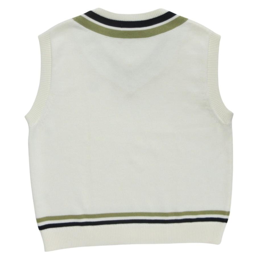 美品 FRED PERRY フレッドペリー セーター ベスト ノースリーブ ニット Vネック コットンブレンド チルデン FZ3246 M 白 紺 緑 メンズ 古着 中古 | FRED PERRY | 01