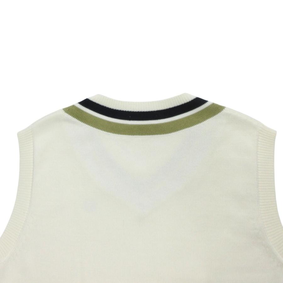 美品 FRED PERRY フレッドペリー セーター ベスト ノースリーブ ニット Vネック コットンブレンド チルデン FZ3246 M 白 紺 緑 メンズ 古着 中古 | FRED PERRY | 03