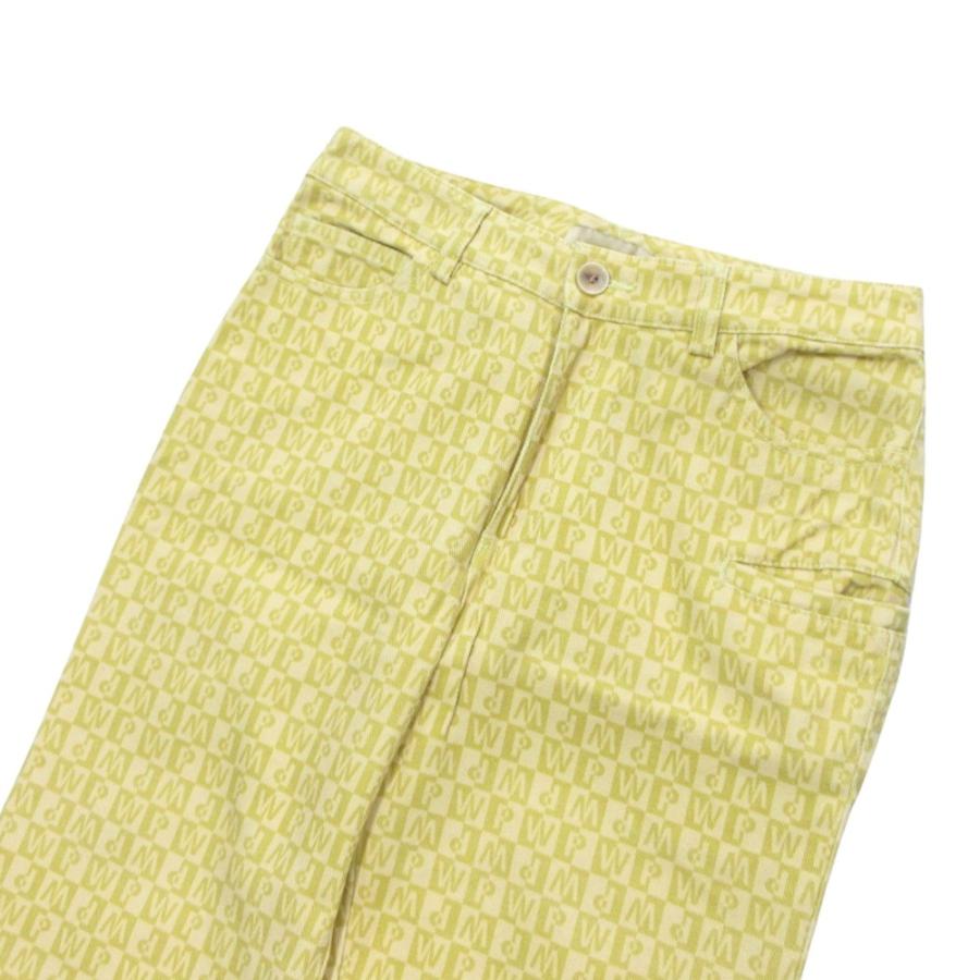 美品 PALOMA WOOL パロマウール パズル プリント デニム パンツ ボトムス ロゴ 総柄 スペイン製 サイズ38 黄 イエロー レモン レディース 古着 中古 | Paloma Wool | 02