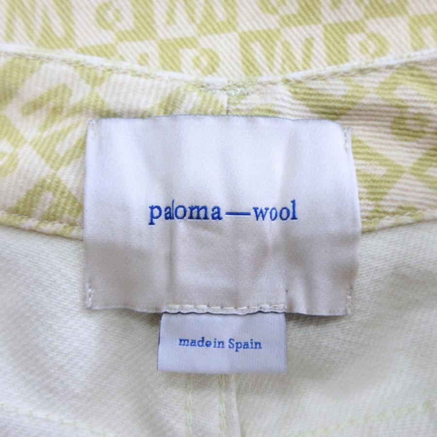 美品 PALOMA WOOL パロマウール パズル プリント デニム パンツ ボトムス ロゴ 総柄 スペイン製 サイズ38 黄 イエロー レモン レディース 古着 中古 | Paloma Wool | 06