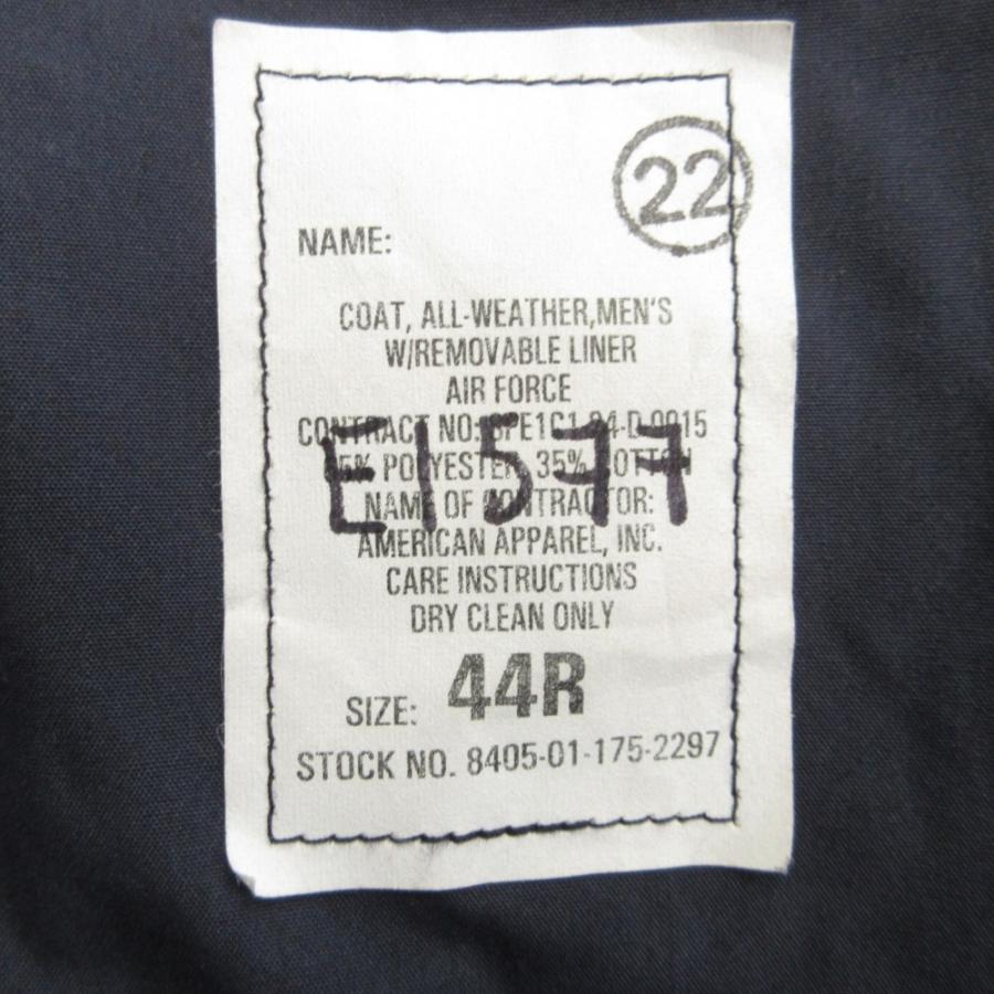 良品 MILITARY ミリタリー US.NAVY トレンチ コート ジャケット ブルゾン アメリカ海軍 オールド 44R ネイビー  メンズ 古着 中古 | MILITARY | 06