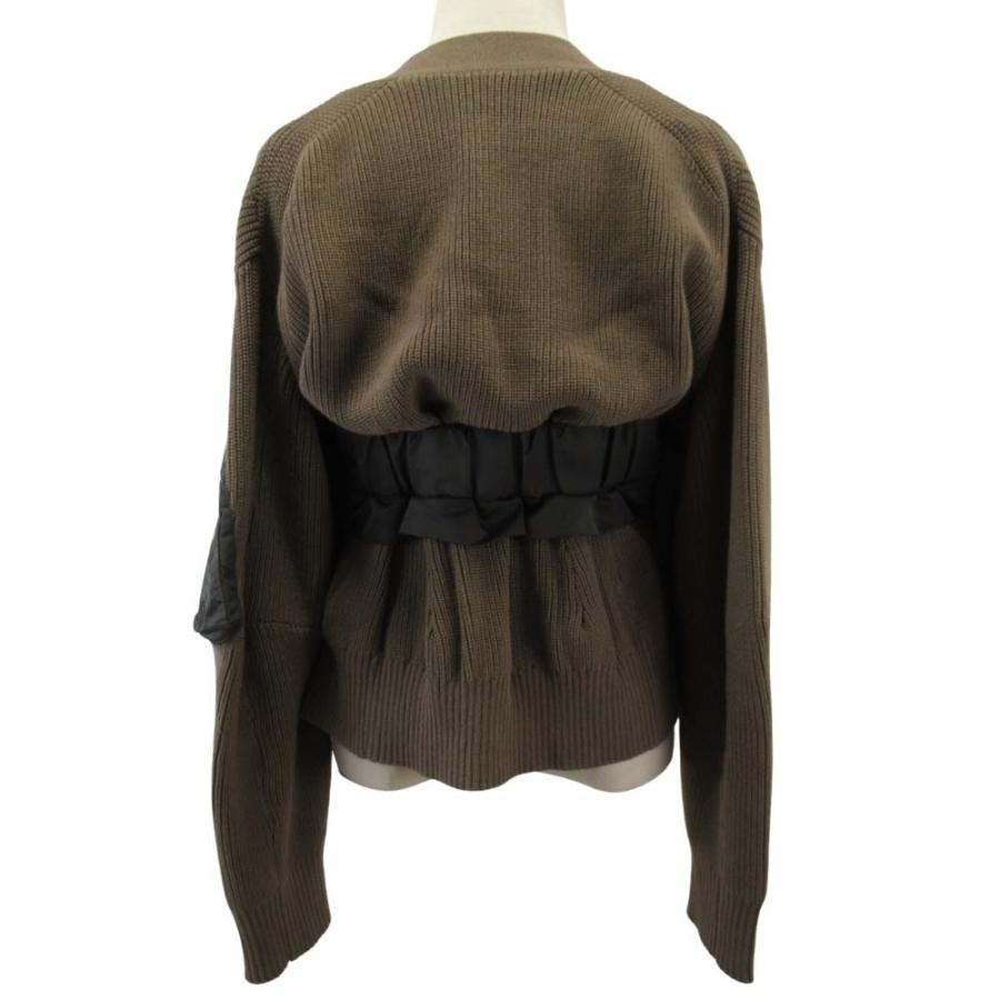 美品 Sacai サカイ 21ss ビスチェレイヤード カーディガン 重ね着風 ニット 羽織 カットソー 1 カーキ レディース 古着 中古 USED sacai（サカイ） 美品 21ss ビスチェレイヤード カーディガン 重ね着風