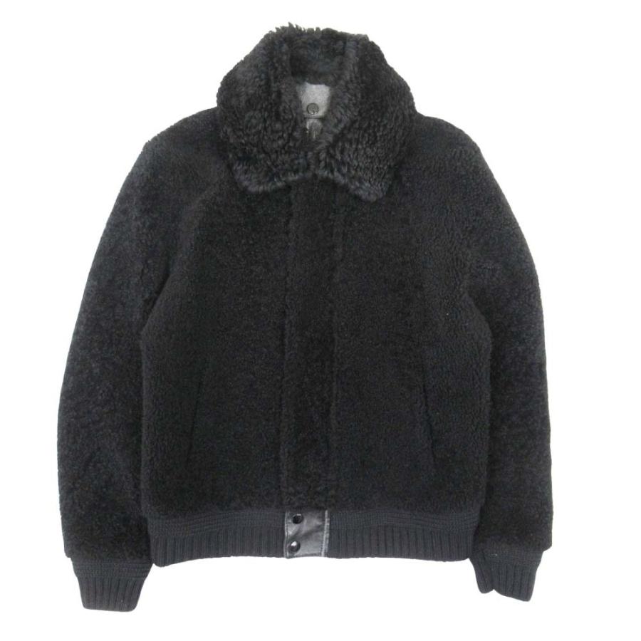 美品 SAINT LAURENT PARIS サンローランパリ 17aw ムートンコート ボア レザー 羊革 ブルゾン 2way アウター 38 黒 ブラック レディース 古着 中古 | 