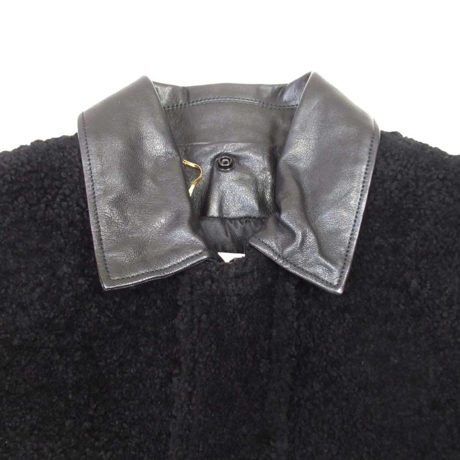 美品 SAINT LAURENT PARIS サンローランパリ 17aw ムートンコート ボア レザー 羊革 ブルゾン 2way アウター 38 黒 ブラック レディース 古着 中古 |  | 05