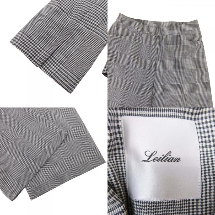 Leilian（レリアン） 美品 トロピカルウール グレンチェック パンツ