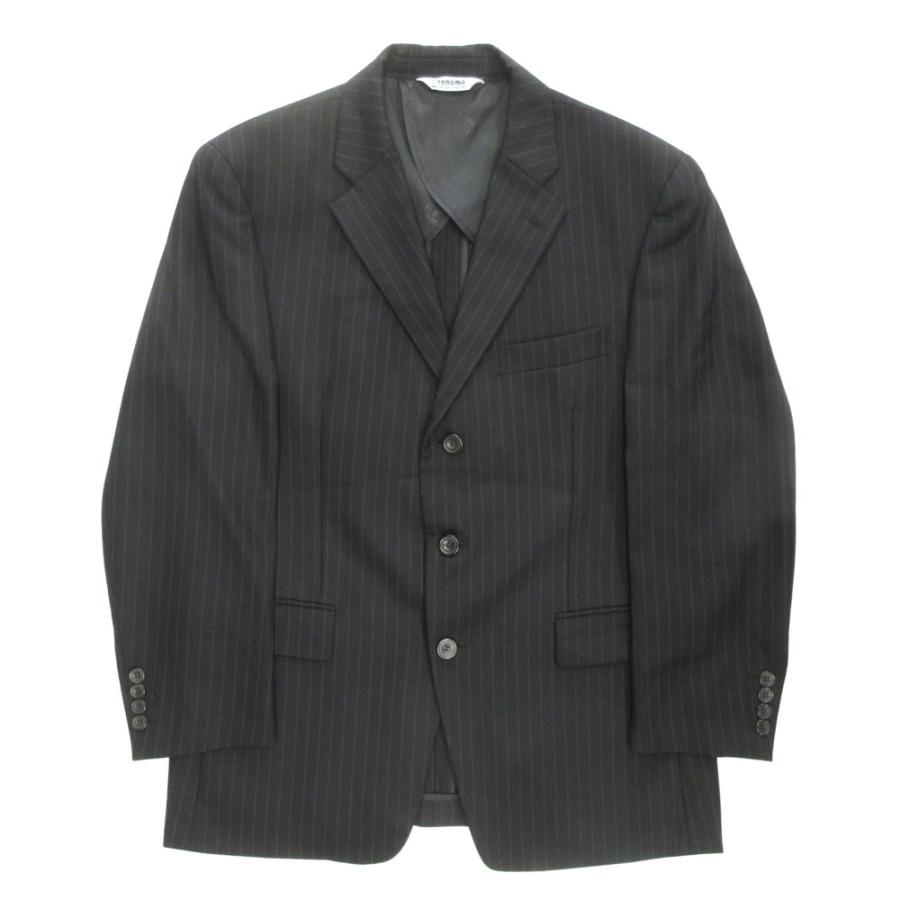 renoma レノマ セットアップ スーツ ジャケット ブレザー パンツ スラックス ストライプ サイズ94AB4 黒 ブラック メンズ 古着 中古 | renoma | 01