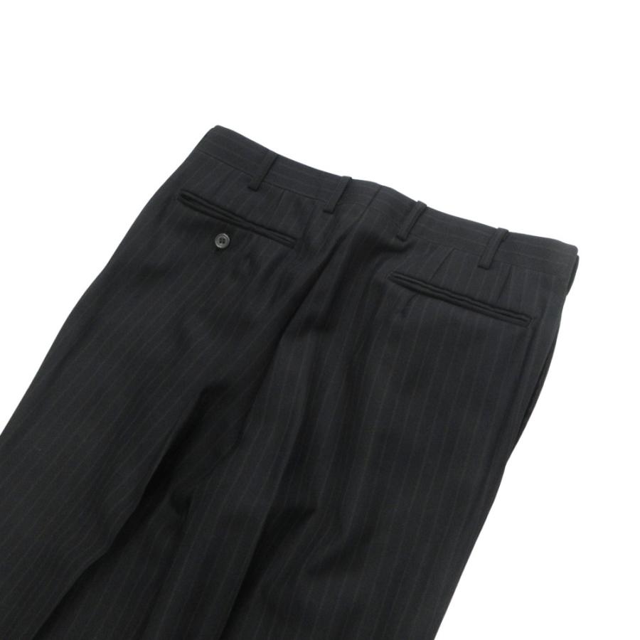 良品 renoma レノマ ストライプ パンツ スラックス ボトムス サイズ94AB4 黒 ブラック メンズ 古着 中古 | renoma | 03