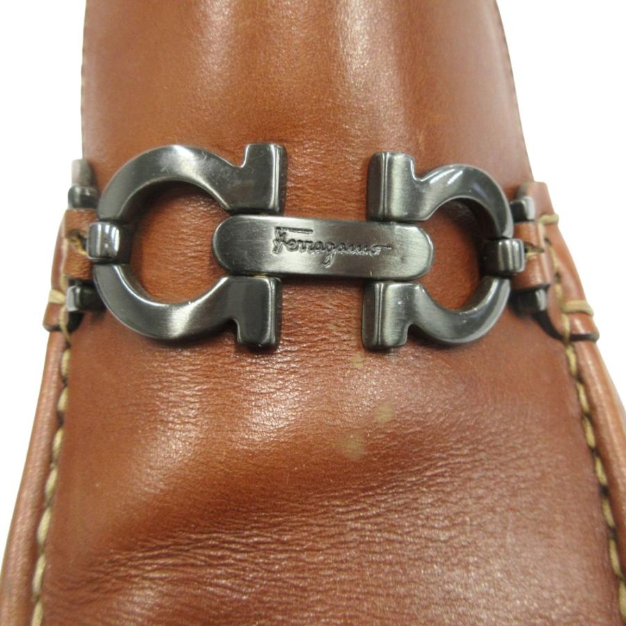 良品 Salvatore Ferragamo サルヴァトーレフェラガモ ガンチーニ ローファー シューズ 靴 レザー サイズ7.5 茶 ブラウン メンズ 古着 中古 USED 良品 Salvatore Ferragamo サルヴァトーレフェラガモ ガンチーニ