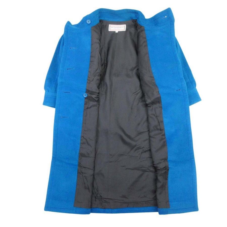 YVES SAINT LAURENT イヴサンローラン 80s 90s vintage ウールメルトンコート スタンドカラー 七分袖 アウター M 青 レディース 古着 中古 | Yves Saint Laurent | 02