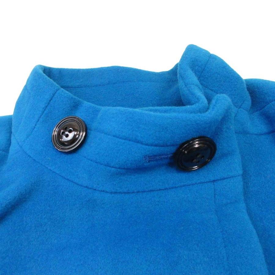 YVES SAINT LAURENT イヴサンローラン 80s 90s vintage ウールメルトンコート スタンドカラー 七分袖 アウター M 青 レディース 古着 中古 | Yves Saint Laurent | 03