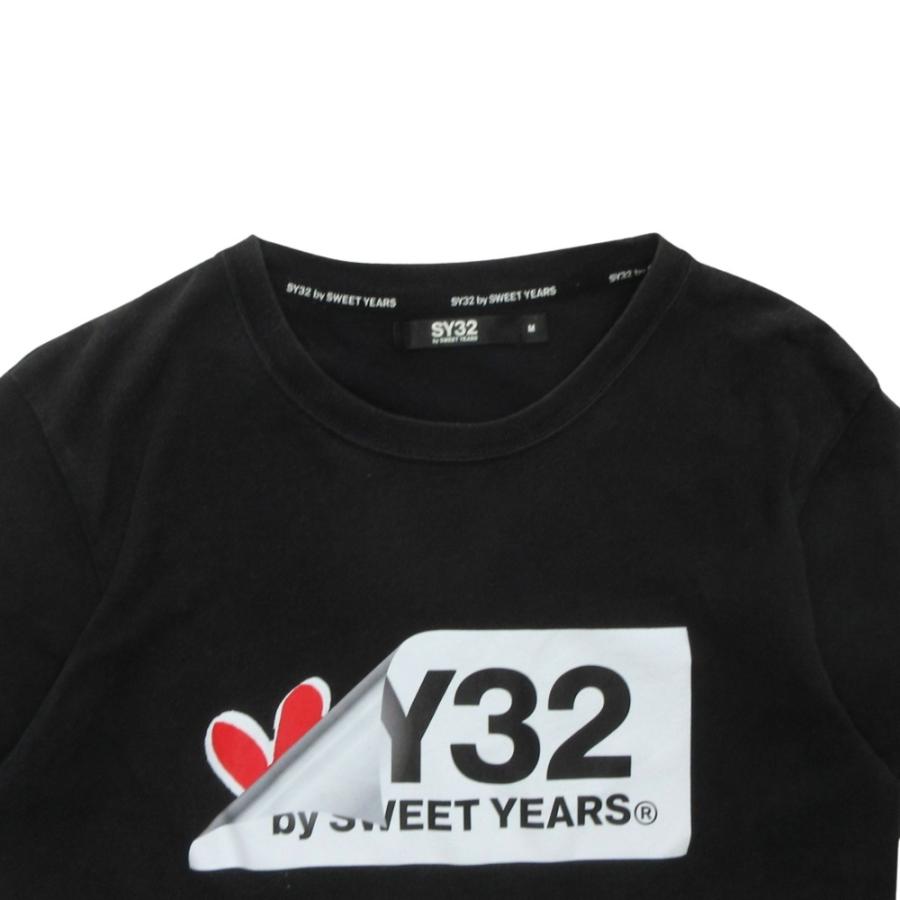 SY32 by SWEET YEARS エスワイサーティトゥバイスウィートイヤーズ TURN OVER BOX LOGO TEE ロゴ Tシャツ 半袖 M 黒 ブラック メンズ 古着 中古 | SY32 by SWEET YEARS | 02