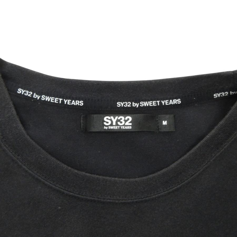 SY32 by SWEET YEARS エスワイサーティトゥバイスウィートイヤーズ TURN OVER BOX LOGO TEE ロゴ Tシャツ 半袖 M 黒 ブラック メンズ 古着 中古 | SY32 by SWEET YEARS | 04