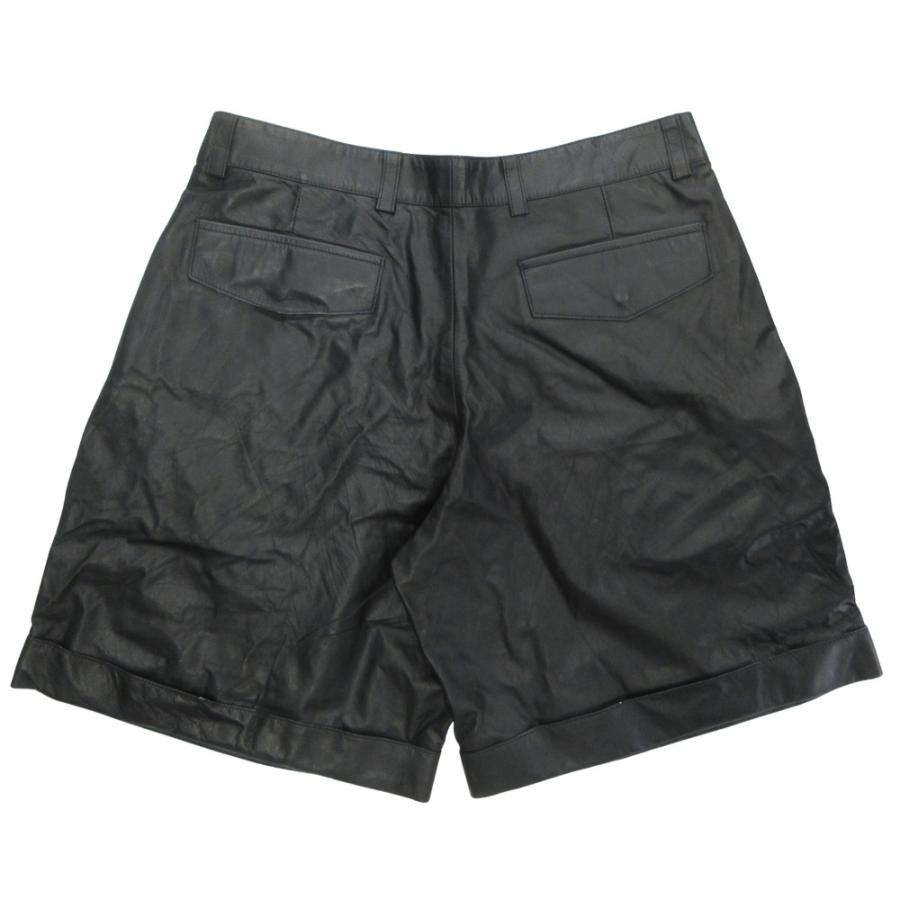 美品 DIOR HOMME ディオール オム カーフレザー カーゴ ショート パンツ ロゴ 金具 ワイド 18PL171A0522 サイズ48 黒 ブラック メンズ 古着 中古_1