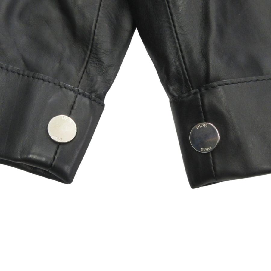 美品 DIOR HOMME ディオール オム カーフレザー カーゴ ショート パンツ ロゴ 金具 ワイド 18PL171A0522 サイズ48 黒 ブラック メンズ 古着 中古_2
