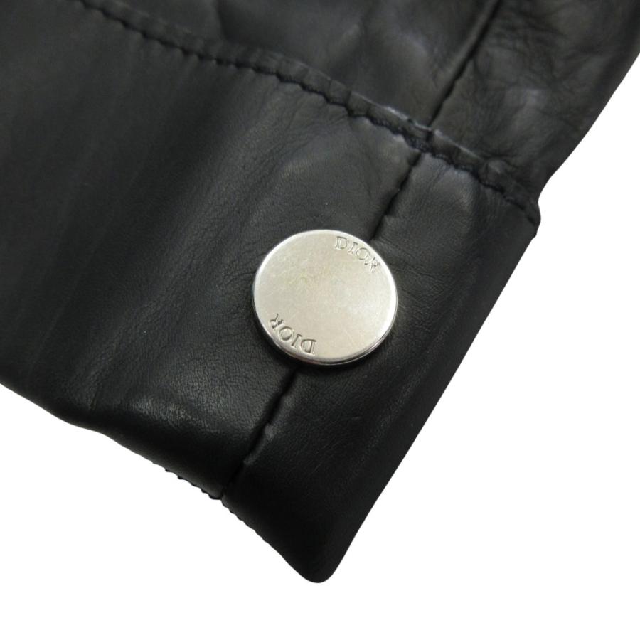 美品 DIOR HOMME ディオール オム カーフレザー カーゴ ショート パンツ ロゴ 金具 ワイド 18PL171A0522 サイズ48 黒 ブラック メンズ 古着 中古_3