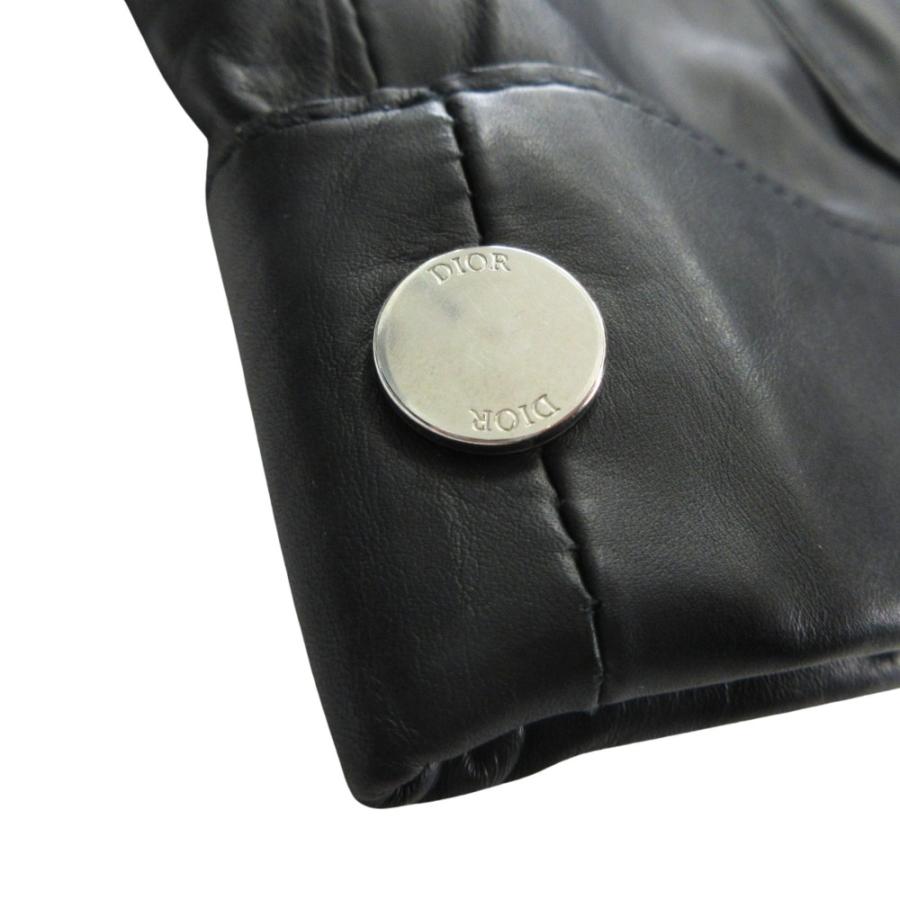 美品 DIOR HOMME ディオール オム カーフレザー カーゴ ショート パンツ ロゴ 金具 ワイド 18PL171A0522 サイズ48 黒 ブラック メンズ 古着 中古_6