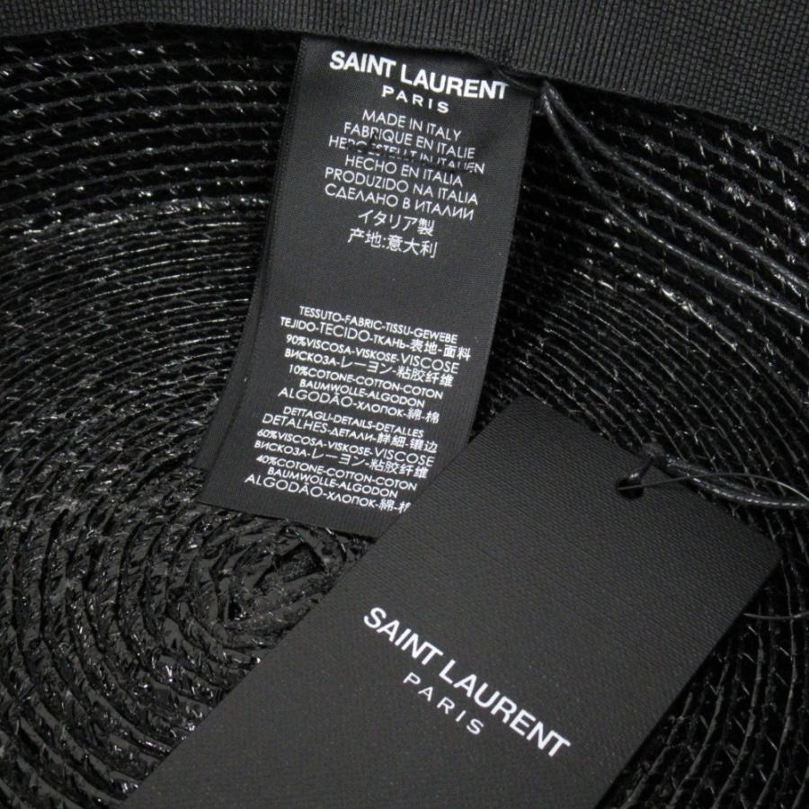 SAINT LAURENT 未使用 サンローラン ストロー調 カンカン帽 ハット