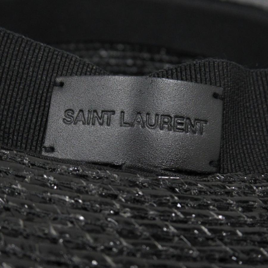 SAINT LAURENT 未使用 サンローラン ストロー調 カンカン帽 ハット