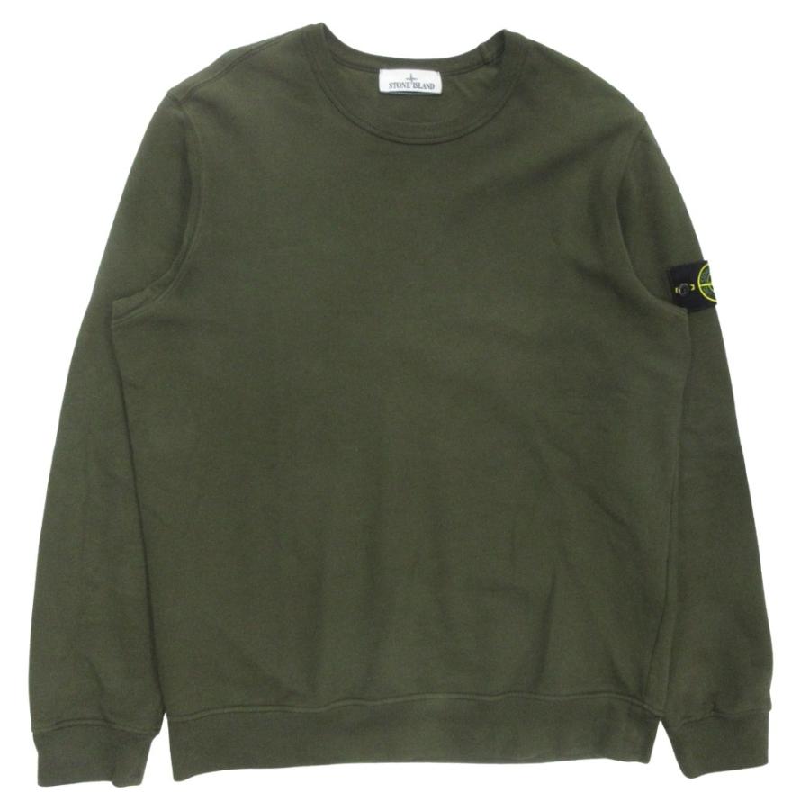 STONE  ストーンアイランド 23aw スウェット トレーナー 長袖 ロゴ ワッペン 裏起毛 丸首 791562420 サイズL カーキ メンズ 古着 中古 USED STONE ISLAND（ストーン アイランド） 23aw スウェット トレーナー