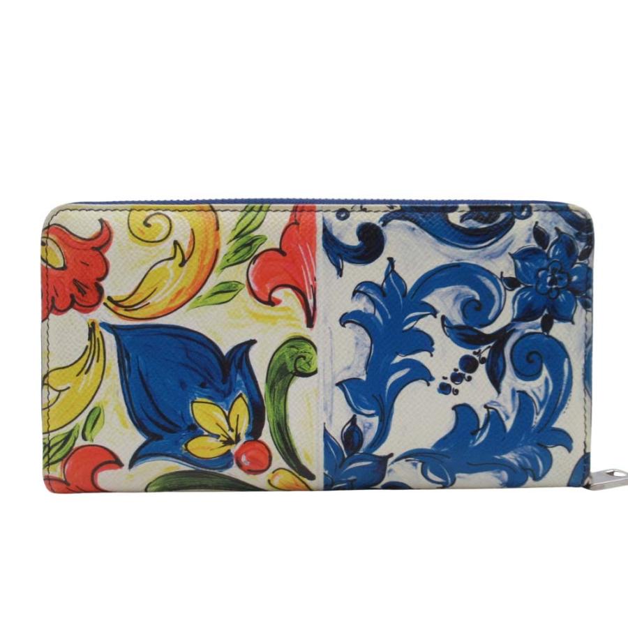 美品 DOLCE&GABBANA ドルチェアンドガッバーナ マヨリカプリント 長財布 ラウンドジップ ウォレット マルチカラー レディース 古着 中古 USED DOLCE&GABBANA（ドルチェ & ガッバーナ） 美品 ドルチェアンド