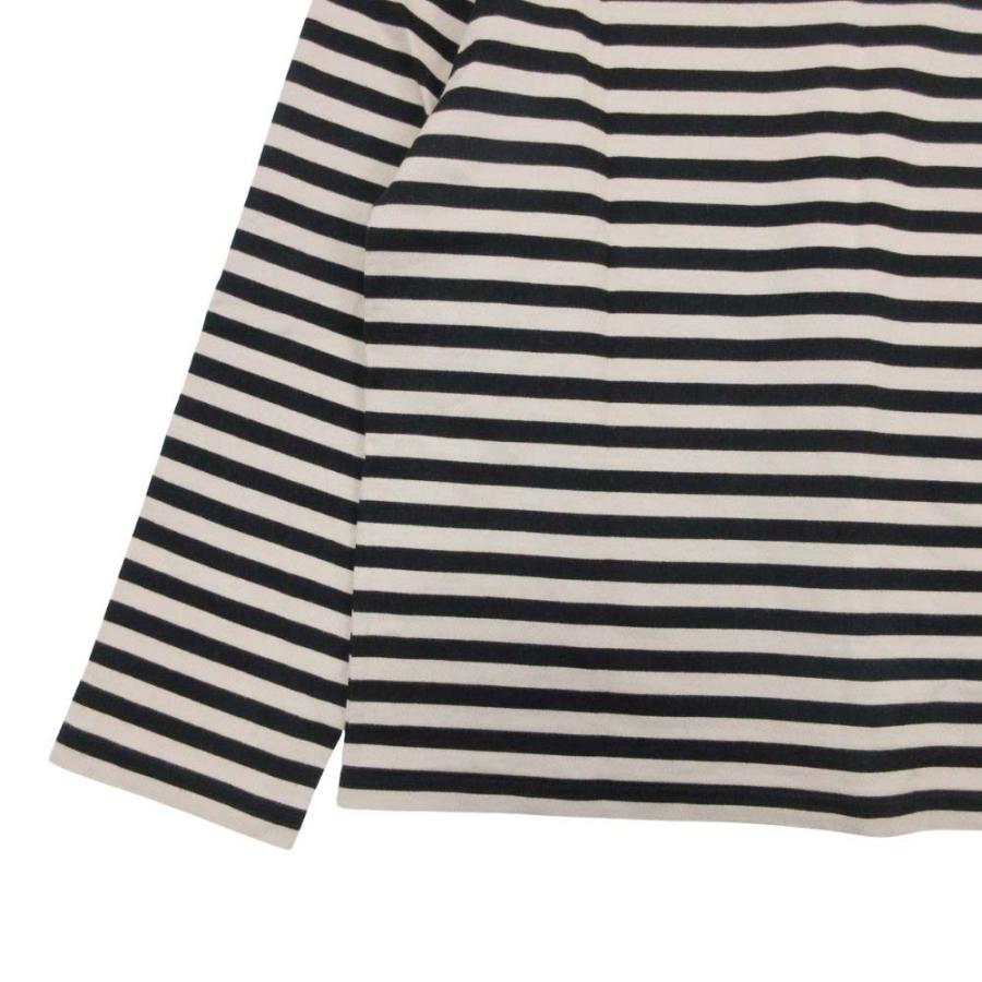美品 marimekko マリメッコ ボーダー Tシャツ ウニッコ ワンポイント 長袖 ロンT トップス カットソー M ブラック ベージュ レディース 古着 中古 | marimekko | 03
