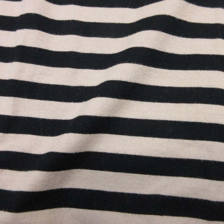 美品 marimekko マリメッコ ボーダー Tシャツ ウニッコ ワンポイント 長袖 ロンT トップス カットソー M ブラック ベージュ レディース 古着 中古 | marimekko | 04