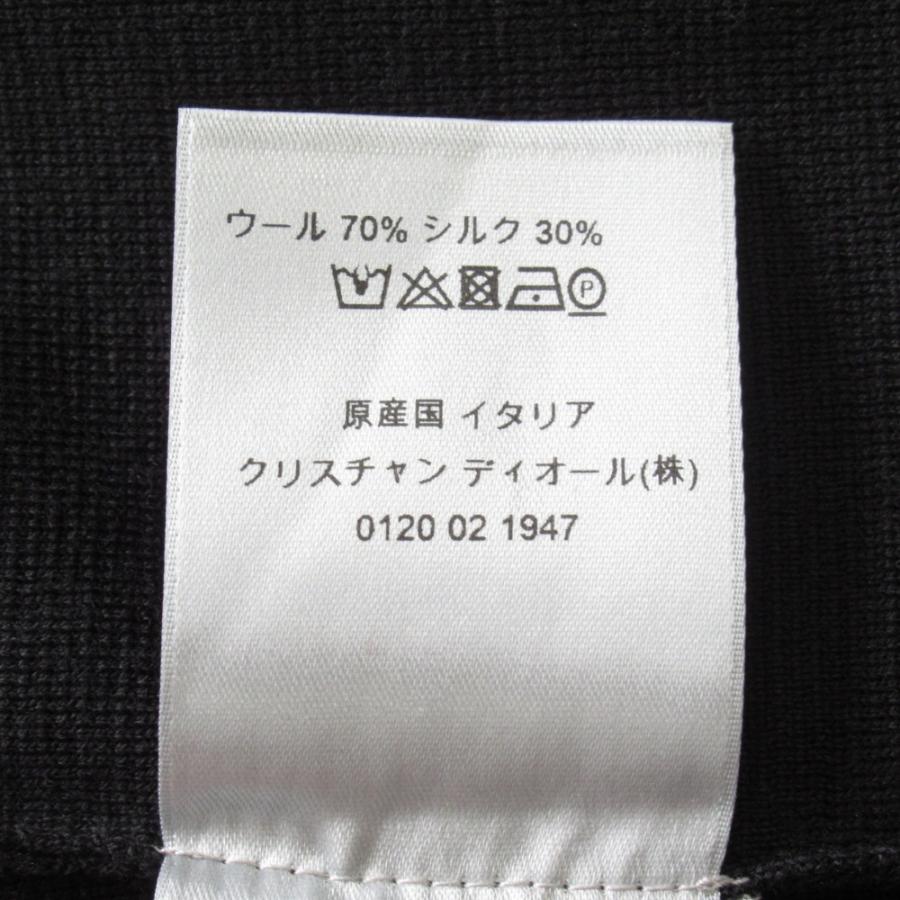 美品 Dior ディオール ウール シルク ニット セーター カットソー 長袖 ロゴパッチ アーカイブ サイズXS 黒 ブラック メンズ 古着 中古_5
