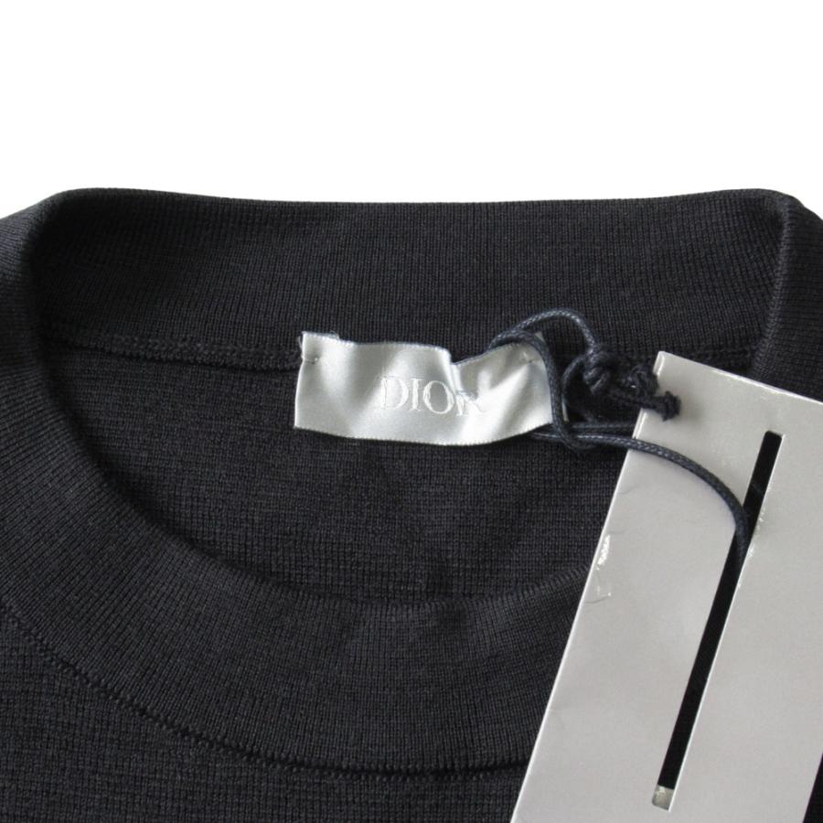 美品 Dior ディオール ウール シルク ニット セーター カットソー 長袖 ロゴパッチ アーカイブ サイズXS 黒 ブラック メンズ 古着 中古_6