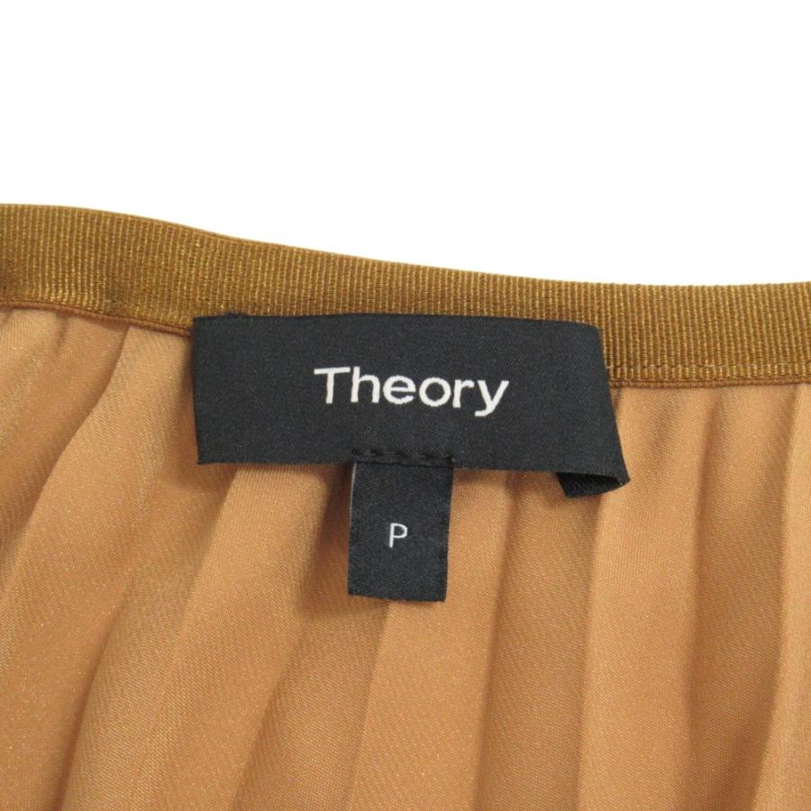 美品 theory セオリー サテン イージー ロング プリーツ フレア スカート サイズP 5-7号 ブラウン系 レディース 古着 中古 | theory | 05