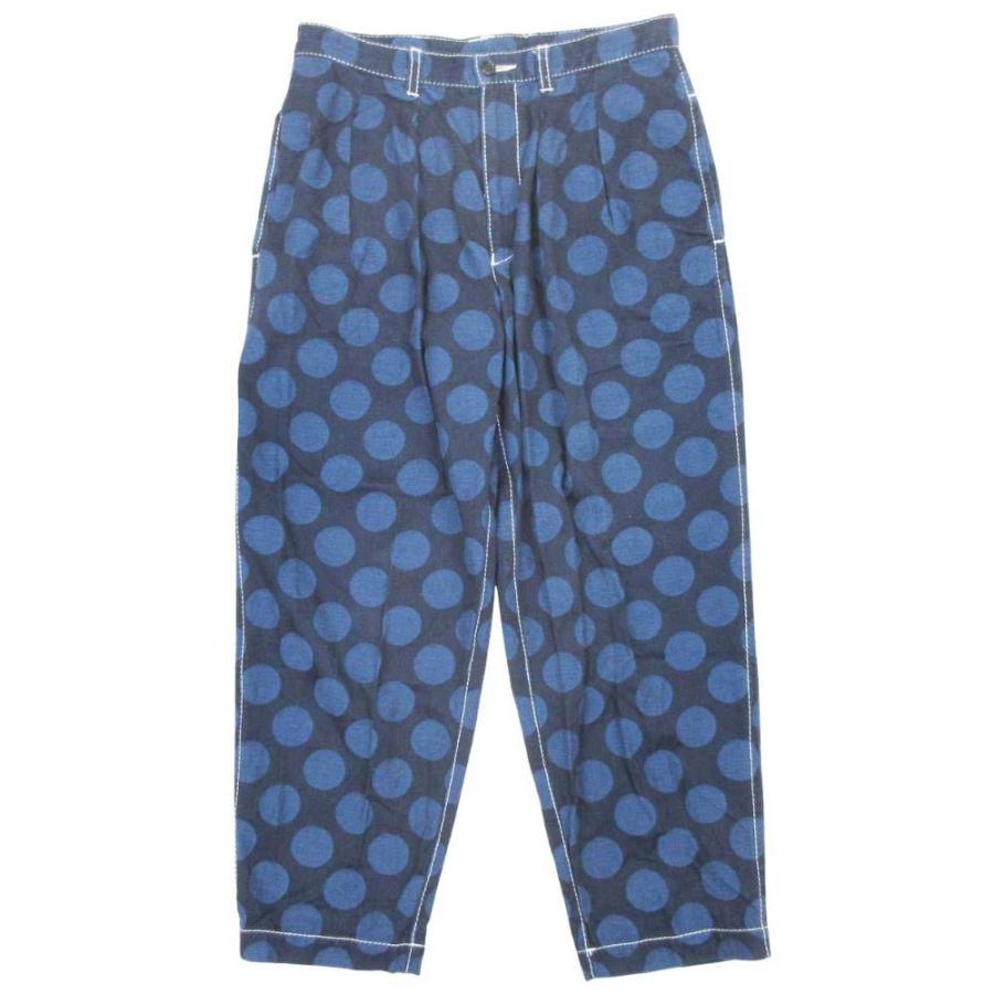 美品 tricot COMME des GARCONS トリココムデギャルソン 19ss 水玉 ドット柄 テーパードパンツ コットン M 青 ブルー レディース 古着 中古 | tricot COMME des GARCONS