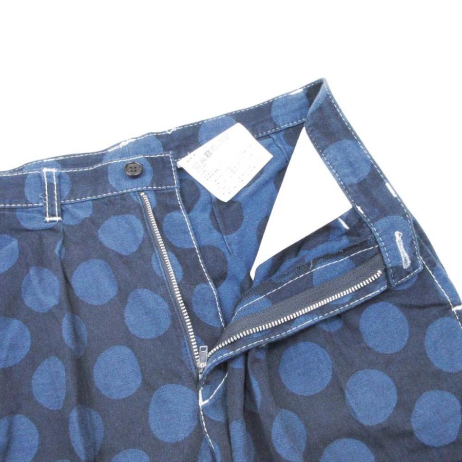 美品 tricot COMME des GARCONS トリココムデギャルソン 19ss 水玉 ドット柄 テーパードパンツ コットン M 青 ブルー レディース 古着 中古 | tricot COMME des GARCONS | 02