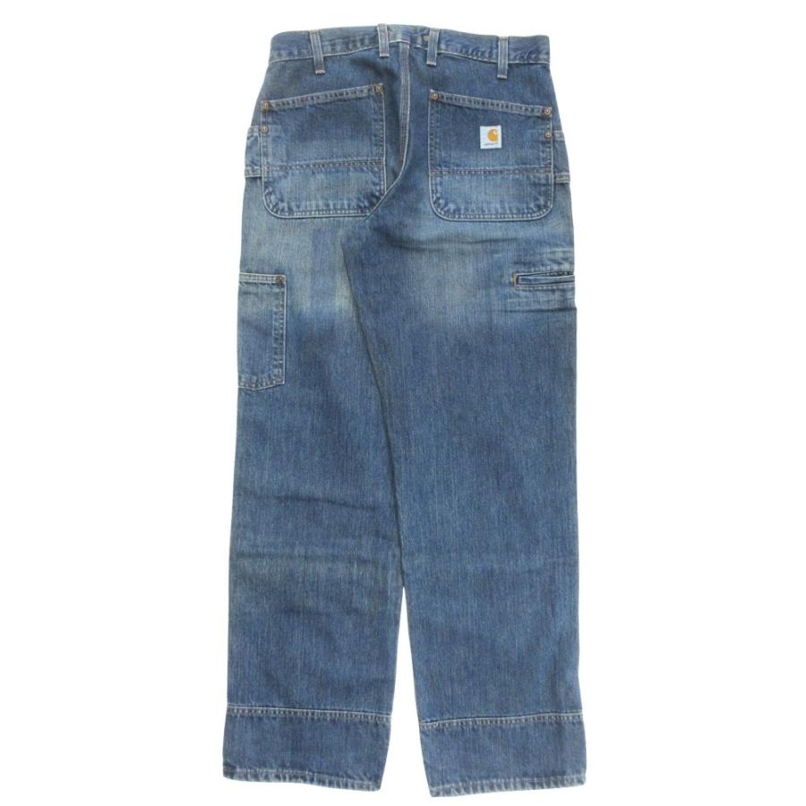 美品 Carhartt カーハート DUNGAREE FIT ダンガリー フィット ダブルニー デニム パンツ ユーズド加工 サイズ32 インディゴブルー メンズ 古着 中古 USED Carhartt（カーハート） 美品 DUNGAREE FIT ダンガリー フィット