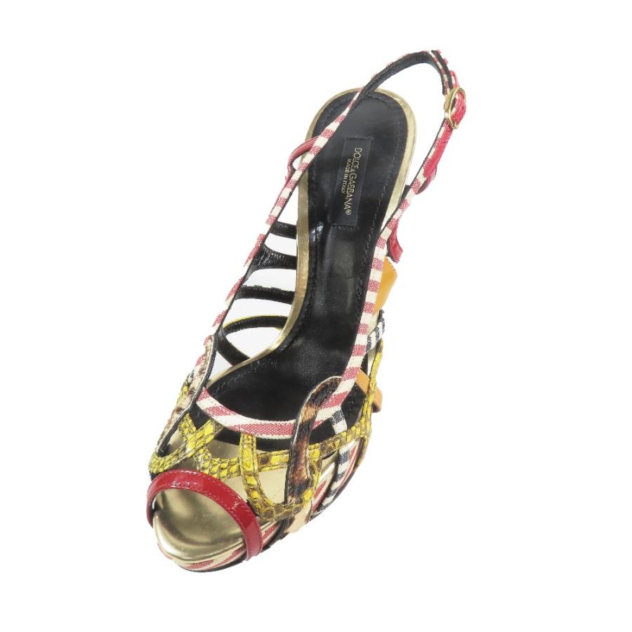 ドルチェ&ガッバーナ　ミュール　レオパード　アンクルストラップ　25cm DOLCE&GABBANA（ドルチェ & ガッバーナ） 美品 ドルチェアンド