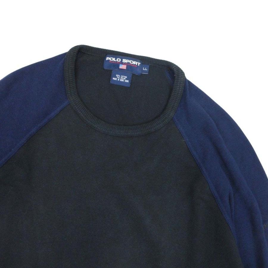 美品 POLO SPORTS ポロスポーツ ラグランスリーブ ニット カットソー トップス 長袖 クルーネック LL 黒 ブラック 紺 ネイビー メンズ 古着 中古 |  | 02