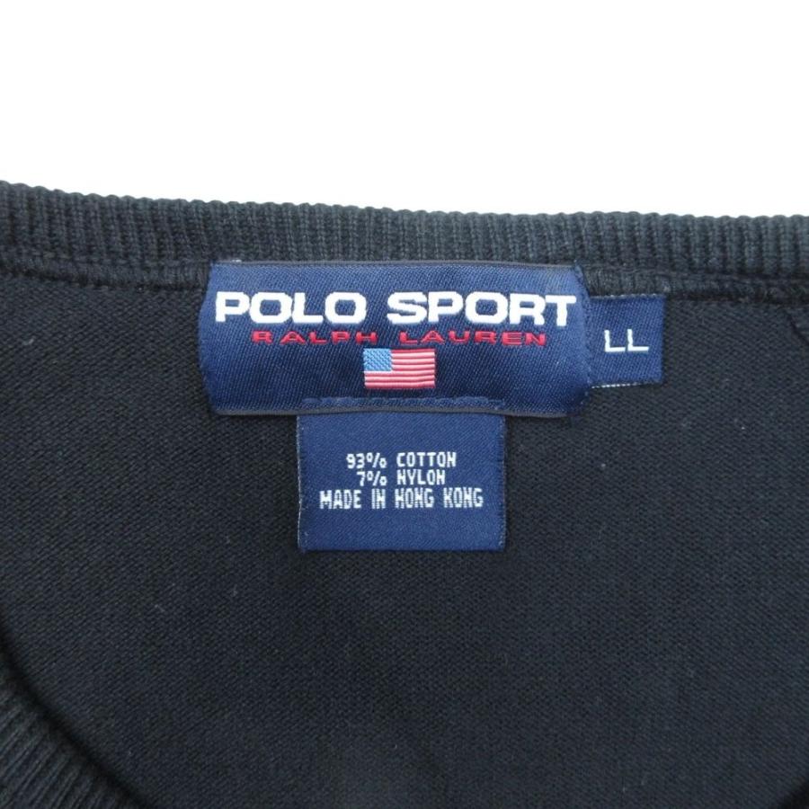 美品 POLO SPORTS ポロスポーツ ラグランスリーブ ニット カットソー トップス 長袖 クルーネック LL 黒 ブラック 紺 ネイビー メンズ 古着 中古 |  | 06