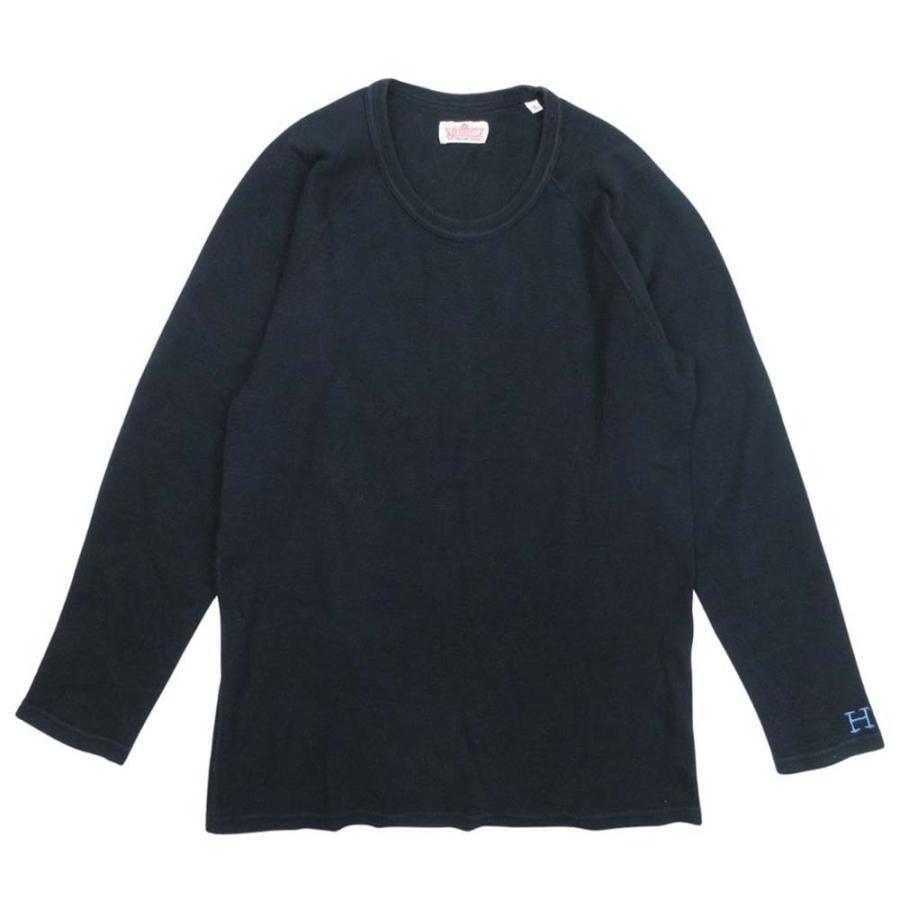 良品 HOLLYWOOD RANCH MARKET ハリウッドランチマーケット Tシャツ カットソー トップス 長袖 クルーネック 2 黒 ブラック メンズ 古着 中古 | HOLLYWOOD RANCH MARKET