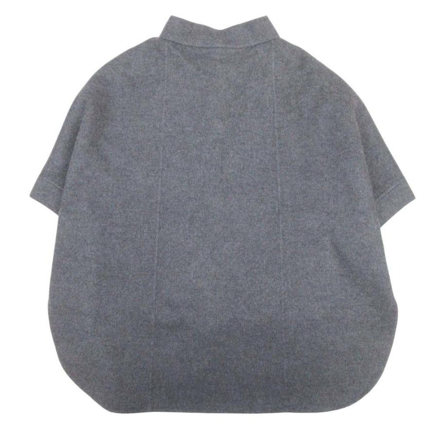 新品同様 Loro Piana ロロピアーナ ザルツブルグ ケープ ポンチョ 羽織 ブルゾン アウター カシミヤ メルトン レザートリム ダークグレー レディース 古着 中古 | Loro Piana | 02