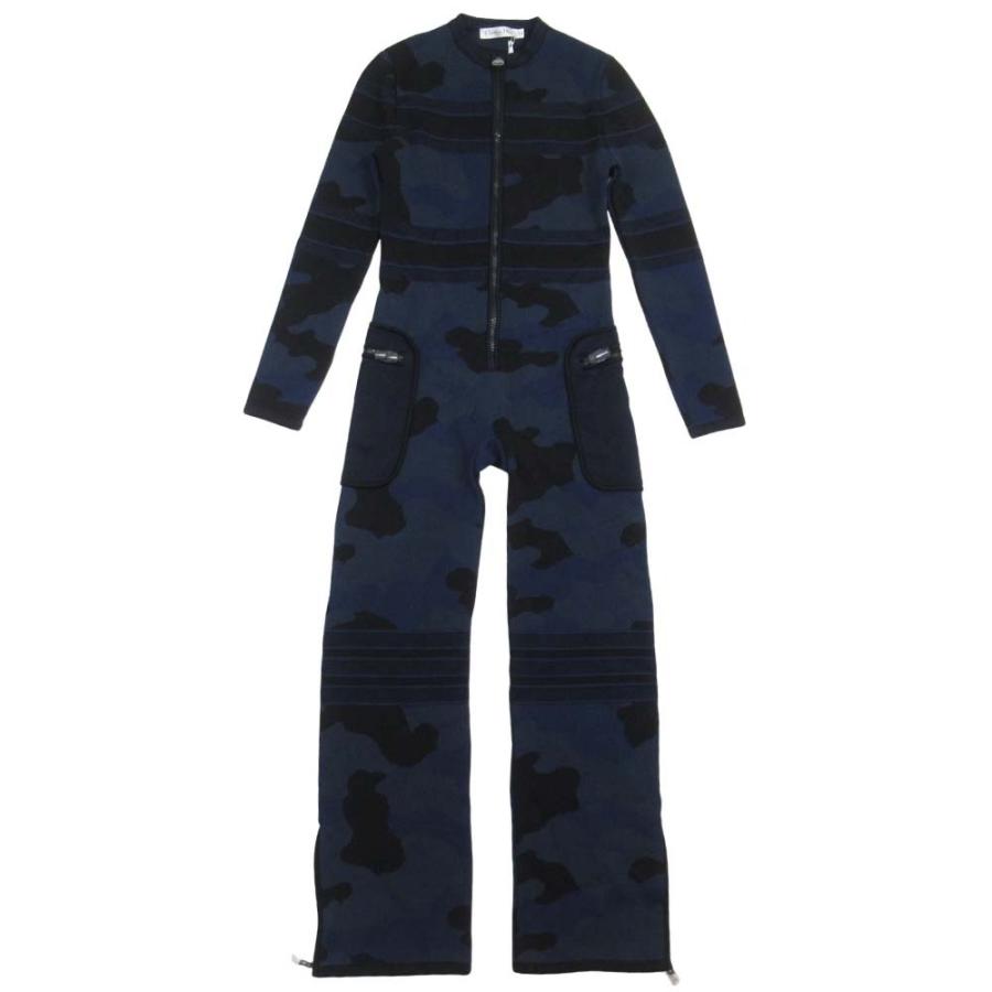 未使用 Christian Dior クリスチャンディオール 20aw カモフラージュ ニット オールインワン ジャンプスーツ 迷彩 つなぎ 38 ネイビー レディース 古着 中古 | Christian Dior