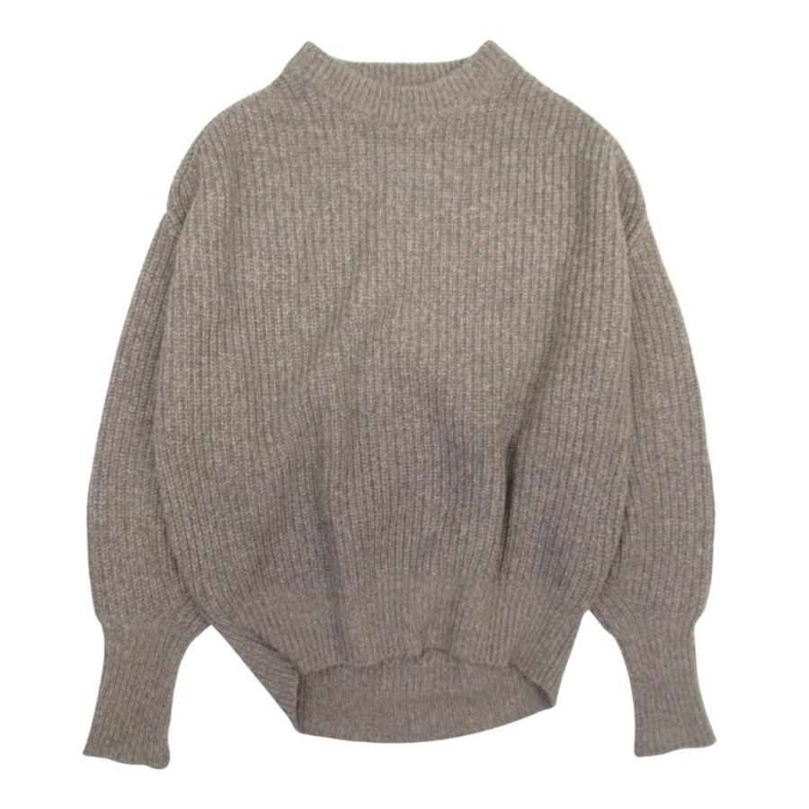 新品同様 HYKE ハイク 20aw RIBBED WOOL SWEATER ウールカシミヤ ニット 畦編み セーター コクーンシルエット 1 ブラウン レディース 古着 中古 | HYKE