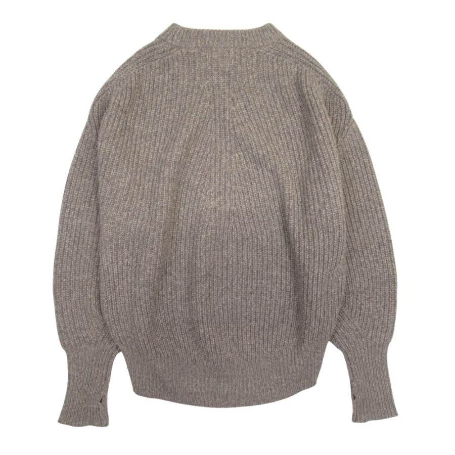 新品同様 HYKE ハイク 20aw RIBBED WOOL SWEATER ウールカシミヤ ニット 畦編み セーター コクーンシルエット 1 ブラウン レディース 古着 中古 | HYKE | 01