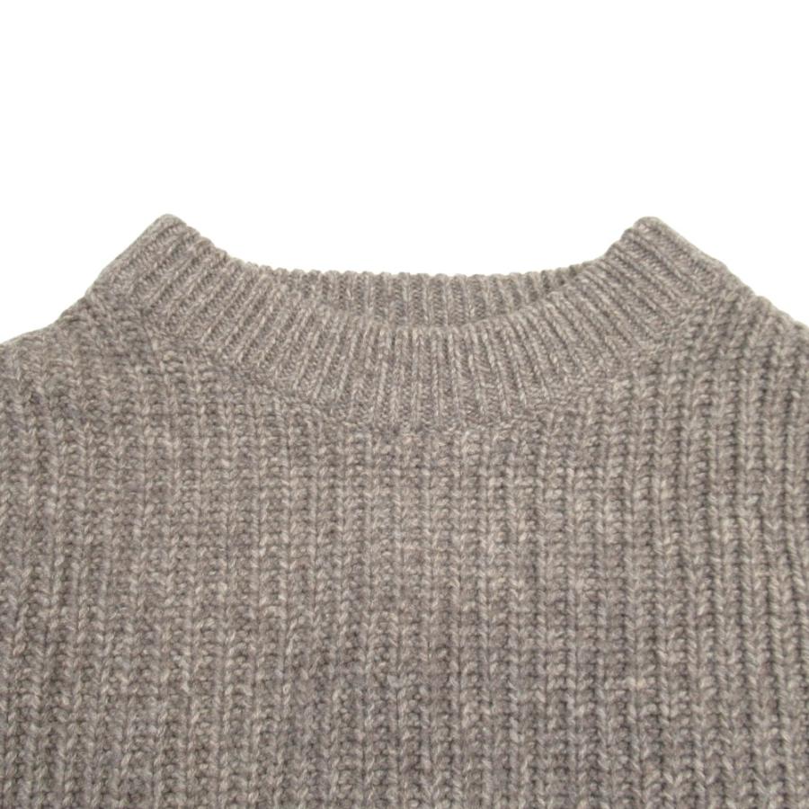 新品同様 HYKE ハイク 20aw RIBBED WOOL SWEATER ウールカシミヤ ニット 畦編み セーター コクーンシルエット 1 ブラウン レディース 古着 中古 | HYKE | 03