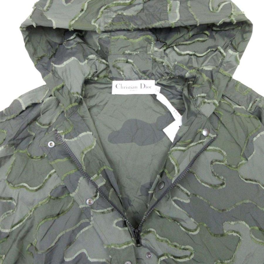 未使用 Christian Dior クリスチャンディオール 20ss カモフラージュ ジャガード アノラックポンチョ フーデッドコート XS カーキ レディース 古着 中古_4